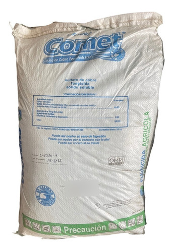 Sulfato De Cobre Pentahidratado 25 Kg Comet Cuprosa