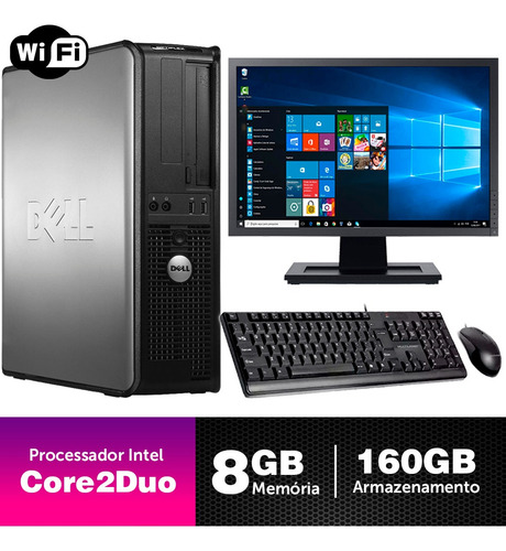 Desktop Usado Dell Optiplex Int C2duo 8gb Ddr3 160gb Mon19w