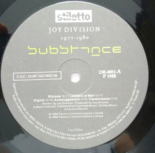 Joy Division Substance Lp Disco De Vinil (Usado)