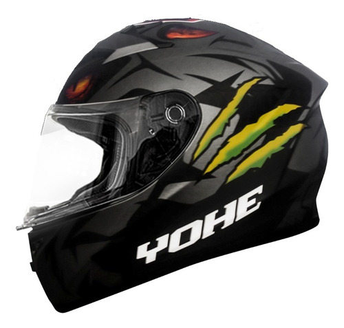 Casco Para Moto Yohe Y978-63#a Negro Rojo Mate