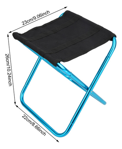 Taburete Plegable Azul Para Exteriores, Mini Portátil, De Al