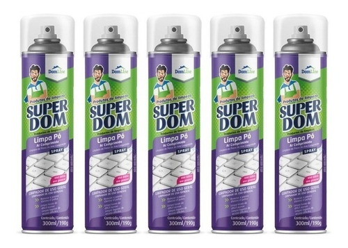 5 Spray Limpa Pó 400ml 250g Domline