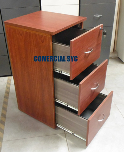 Imagen 2 de 3 de Mueble Kardex 3 Cajones Kardex Madera 3 Cajones Cajonera 3 C