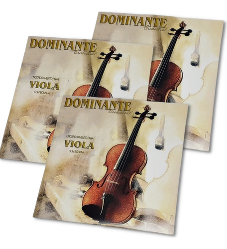 Kit 3 Jogo De Cordas Viola De Arco Dominante Orchestral 5300