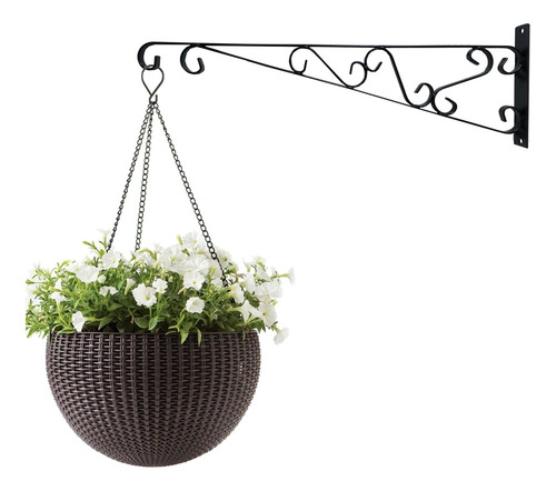 Imagem 2 de 5 de Suporte Mão Francesa Rústico P/ Plantas 60cm Preto - M60