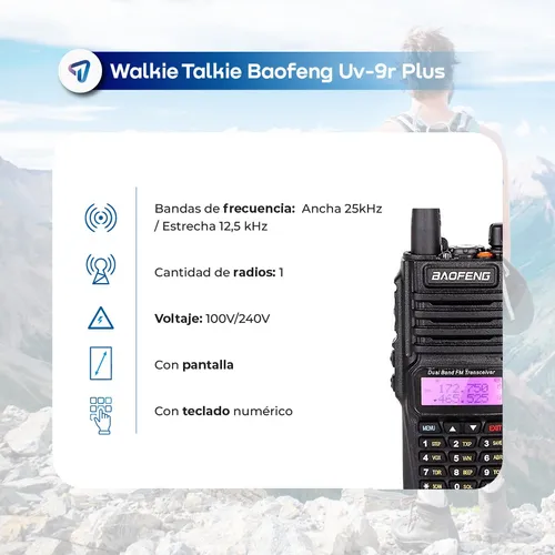 Kitx10 Handy Baofeng Uv9r Plus Resistente Al Agua Radio