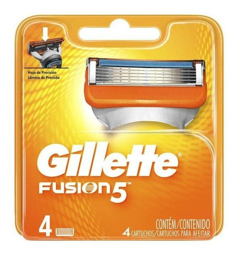 Carga Refil Gillette Fusion 5 C/ 4 Unidades