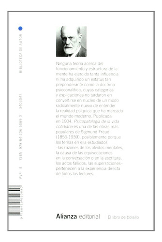 Psicopatología de la vida cotidiana De Sigmund Freud Editorial Alianza