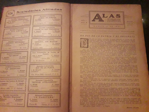 Revistas Alas Federación Colombofila Argentina 1931