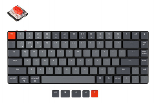 Teclado gamer bluetooth Keychron Version 2 K3 QWERTY inglés US color black con luz blanca