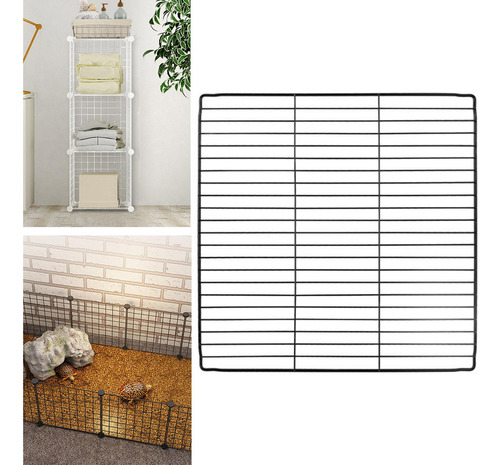 Portable Pet Playpen Panel Jaula Conejo Rejilla Negra Densa