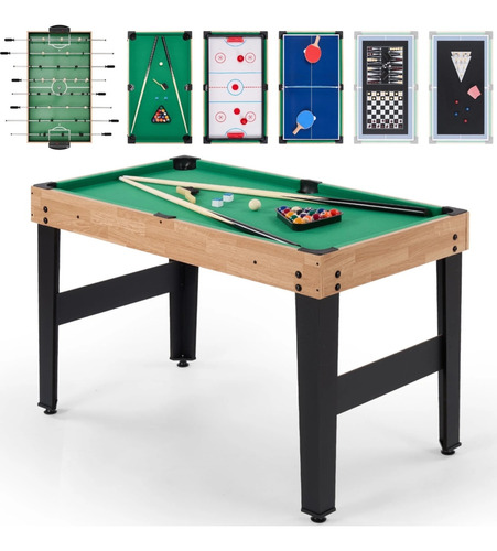 Mesa De Juego 10en1 Sum Futbolito Billar Hokey Ajedrez Mas