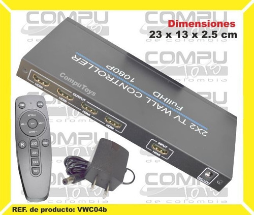 Matriz Videowall 4 Tv En Una Imagen Ref Vwc04b Computoys Sas