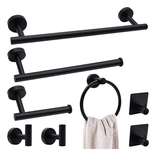 Set Accesorios Para Baño X 8 Piezas Acero Inoxidable