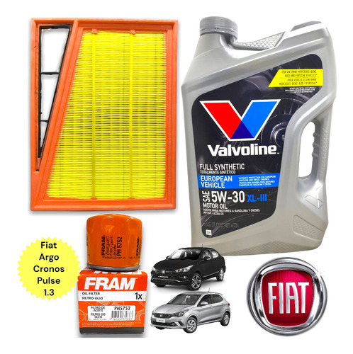 Kit 2 Filtros + Aceite Valvoline 5w30 Argo Cronos Pulse 1.3