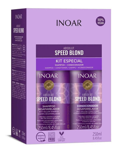 Shampoo + Acondicionador Inoar Absolut Speed Blond Matizador