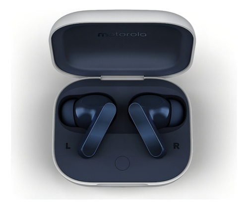 Auriculares Motorola Moto Buds Cancelación De Ruido + Funda Azul Oscuro