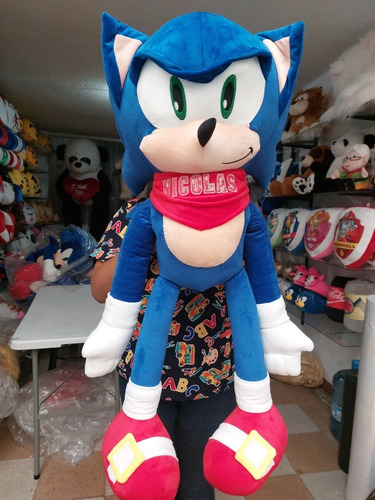 Muñeco Sonic En Peluche De 100 Cm Alto Grande