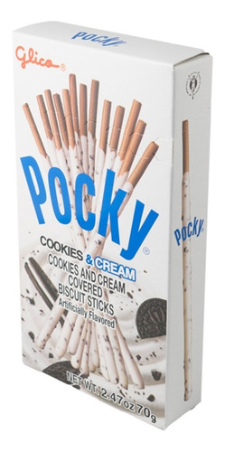 Imagen 1 de 8 de Glico Pocky Cubierta D Galleta Y Crema 70g Cookies And Cream