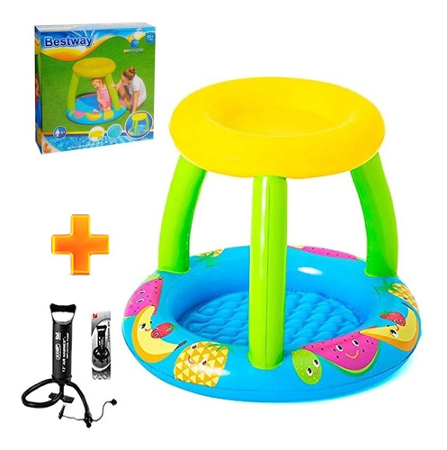 Pileta Inflable Bebe Pelotero Techo Uv + Inflador Oferta