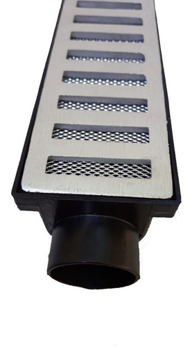 Ralo Linear 6x50 Em Alumínio Com Caixa Coletora E Tela Anti Insetos