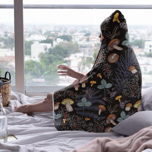 Manta Con Capucha De Setas, Regalos De Setas Para Mujeres, F