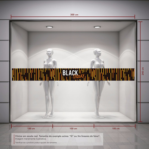 Adesivo Para Vitrine Black Friday Faixa + Aplicador Grátis