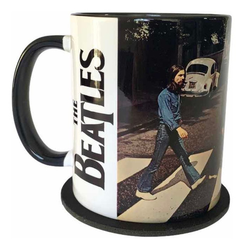 Taza Abbey Road The Beatles Con Porta Vaso Incluido