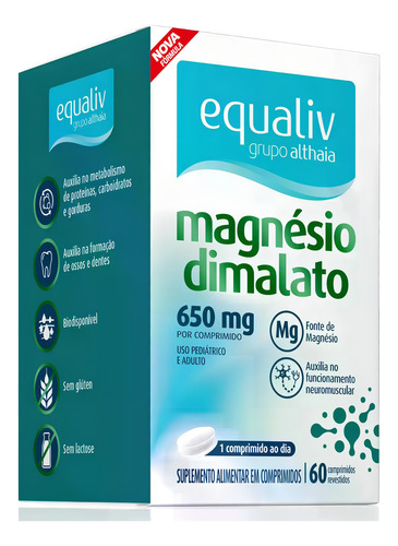 Suplemento Equaliv Magnésio Dimalato 650mg