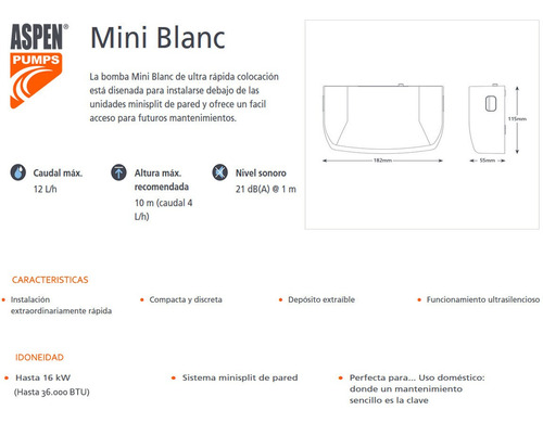 Bomba Condensado Decorativa Aspen 220v Mini Blanc Fp1123