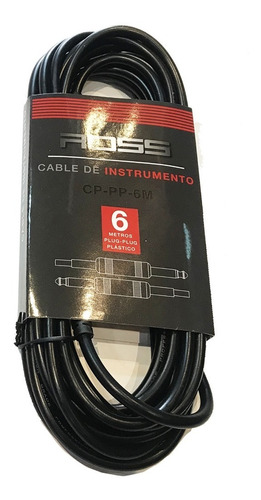 Cable Ross Plug Plug Para Guitarra Bajo Cp-pp-6m Plástico