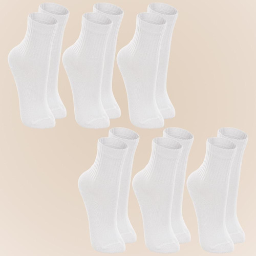 Kit Com 6 Pares Meias Lupo Kids Cano Médio Infantil Algodão