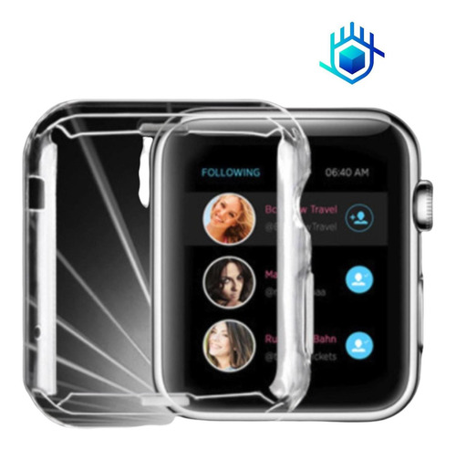 Imagen 7 de 10 de Funda Para Apple Watch Goma Protector + Mica Case Resistente