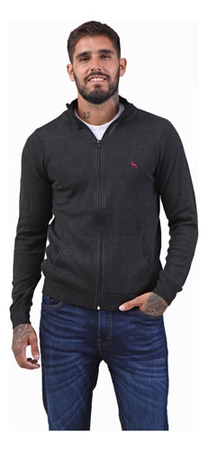 Campera Hombre Bravo Jeans Tejida Negra T. S Al 2xl