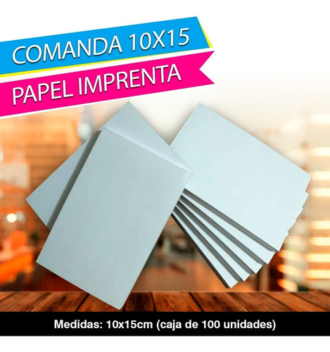 Comandas 10x15 Papel Imprenta Para Restaurantes (pack De 10)