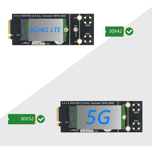 Adaptador M.2 (ngff) Key B Con Ranura Sim Para Módulo Su De