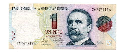 Billete Argentina 1 Peso Convertible Bottero 3001 Mb+