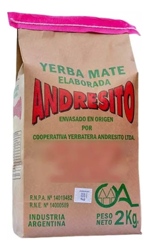 20 Kg Yerba Andresito (10 U. De 2 Kg C/u) Envío Gratis!!!