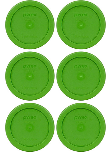 Pyrex Bundle-6 Artículos: 7202-pc 1-cup Tapas Verdes De Alma