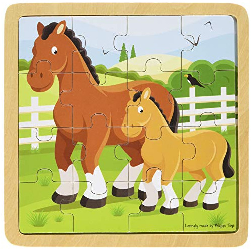 Bigjigs Juguetes Caballo Y Foal Puzzle (model: Bj492)