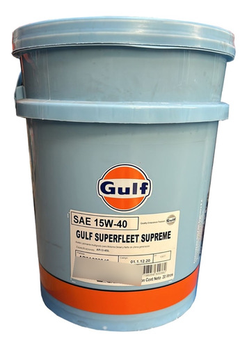 Aceite Gulf Linea Pesada Superfleet X 20 Litros 15w40 Ci-4