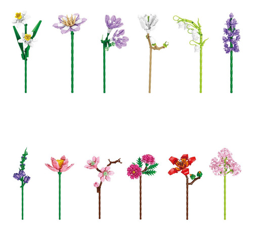 Ramo De Flores Artificiales, Bloque De Construcción 227pcs