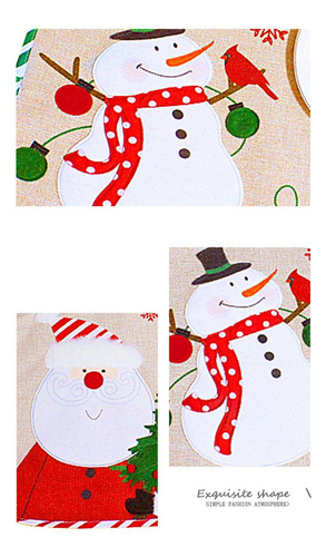 Mantel Individual Para Decoración Rectangular, Cena, Navidad