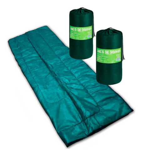 2 Colchonete/saco De Dormir+bolsa Solteiro 192x75cm Verde