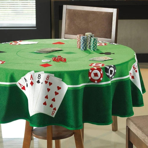 Toalha De Mesa Redonda Jogos Cartas Truco Baralho Dohler