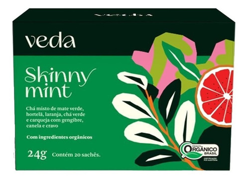 Chá Orgânico Veda Skinny Mint 24g 20 Sachês