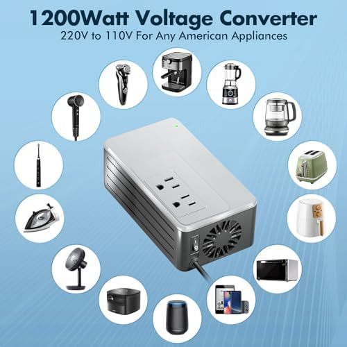 Convertidor De Voltaje De 1200 Vatios De 220 V A 120 V, Tran