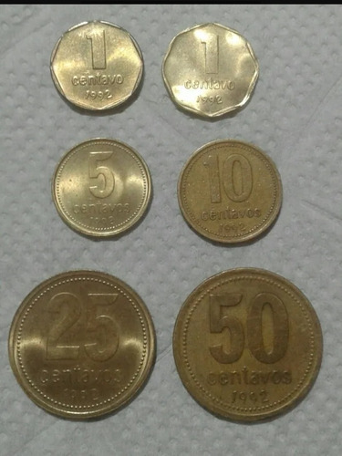 Monedas Argentina De 1 A 50 Centavos 1992