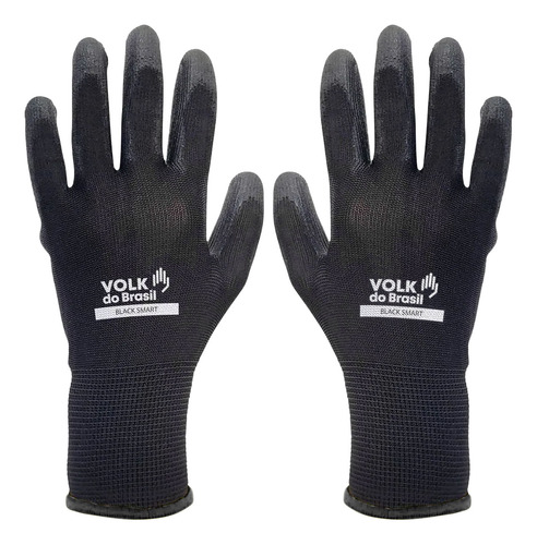 Luva De Segurança Tátil Black Smart 12 Pares Volk Do Brasil