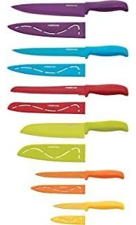 Cuchillos Antiadherentes De Resina (12 Piezas), Multicol Cch